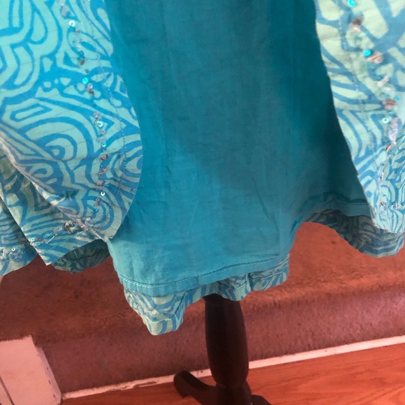 “HOST PICK” Tommy Hilfiger Teal Metallic A-Line Skirt - Picture 4 of 6